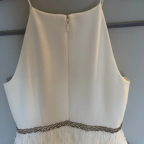 BHLDN Aidan Mattox Ivory Halter Cocktail Dress - Picture 5 of 6
